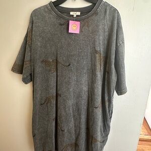 Dressed in Lala NWT On The Prowl T-Shirt Dress in Cheetah Baby